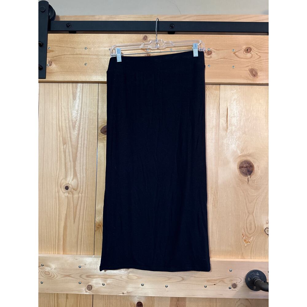 ATM Anthony Thomas Melillo Black Micromodal Midi Skirt Size M Quite Luxury Sleek